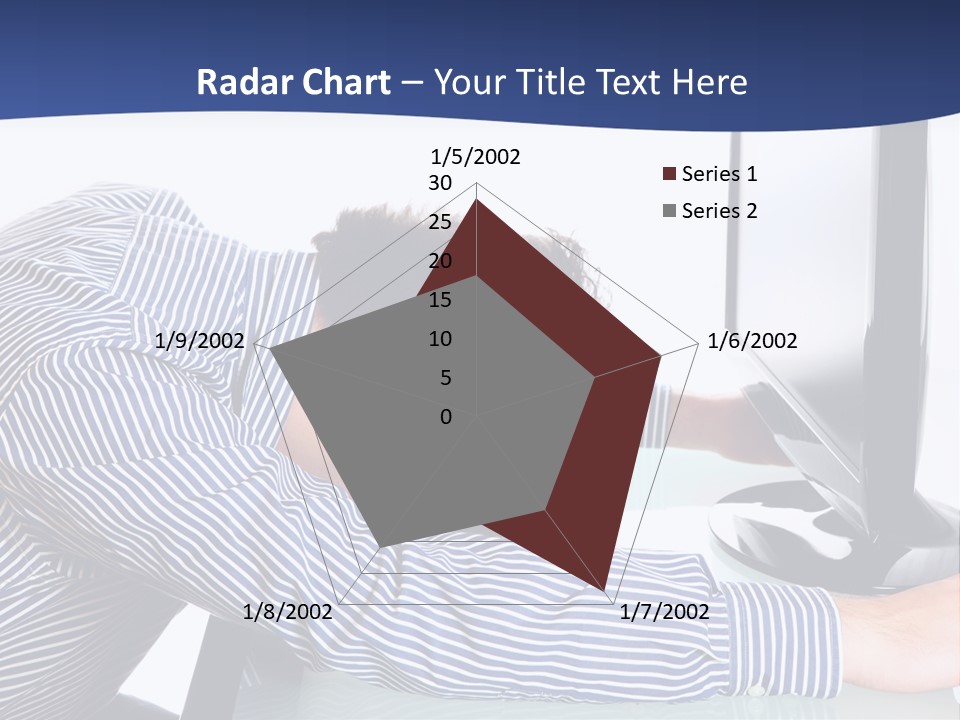 A Man Leaning Over A Computer Monitor With His Head On The Monitor PowerPoint Template