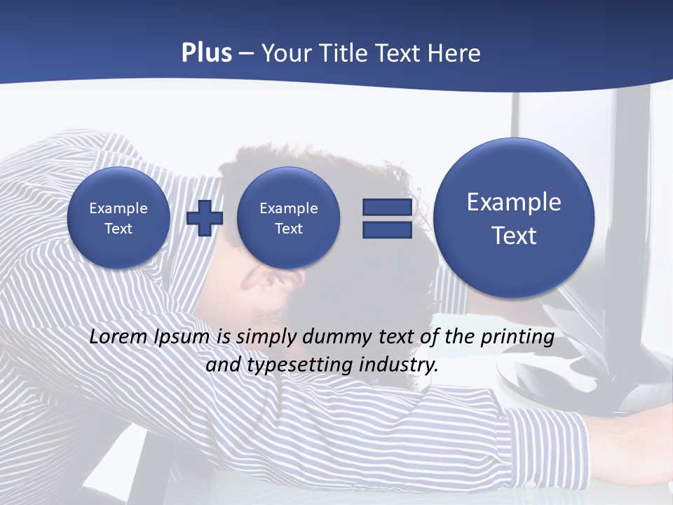 A Man Leaning Over A Computer Monitor With His Head On The Monitor PowerPoint Template