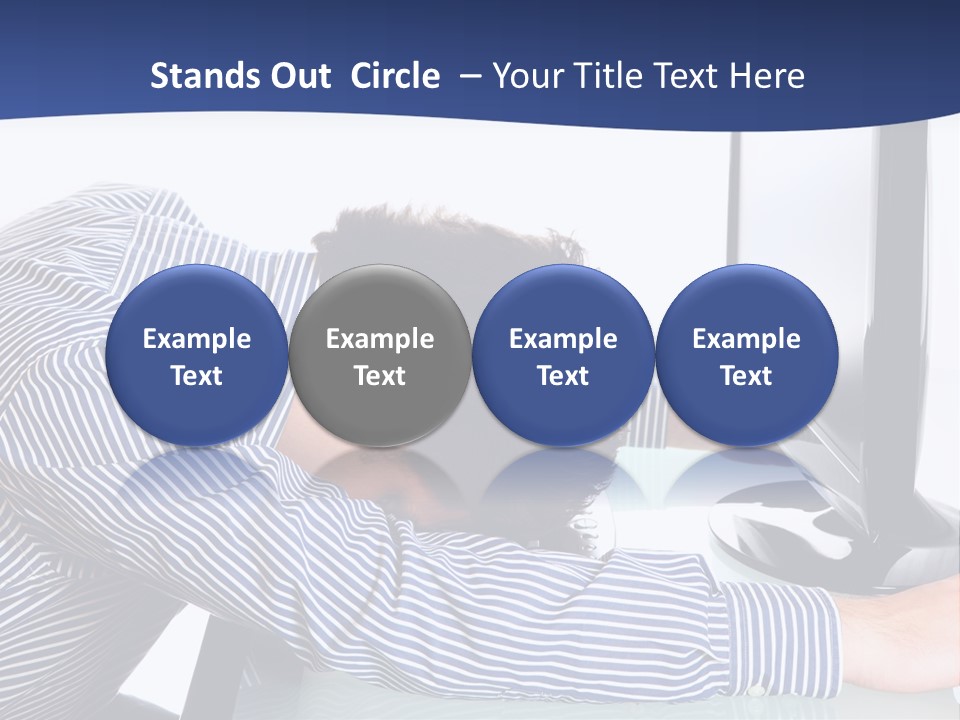 A Man Leaning Over A Computer Monitor With His Head On The Monitor PowerPoint Template