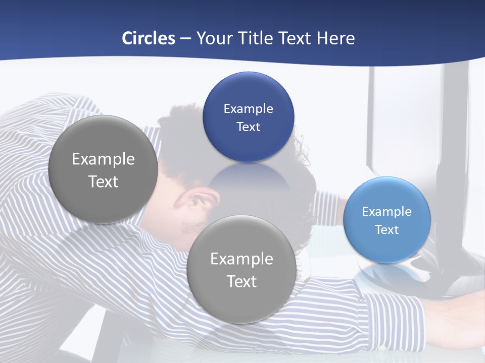 A Man Leaning Over A Computer Monitor With His Head On The Monitor PowerPoint Template