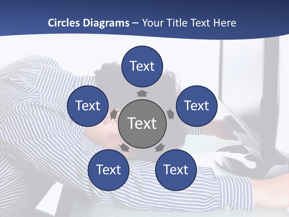 A Man Leaning Over A Computer Monitor With His Head On The Monitor PowerPoint Template