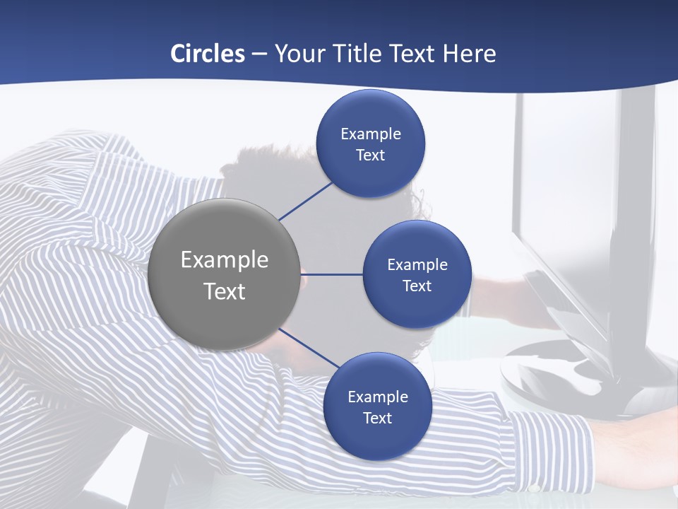 A Man Leaning Over A Computer Monitor With His Head On The Monitor PowerPoint Template