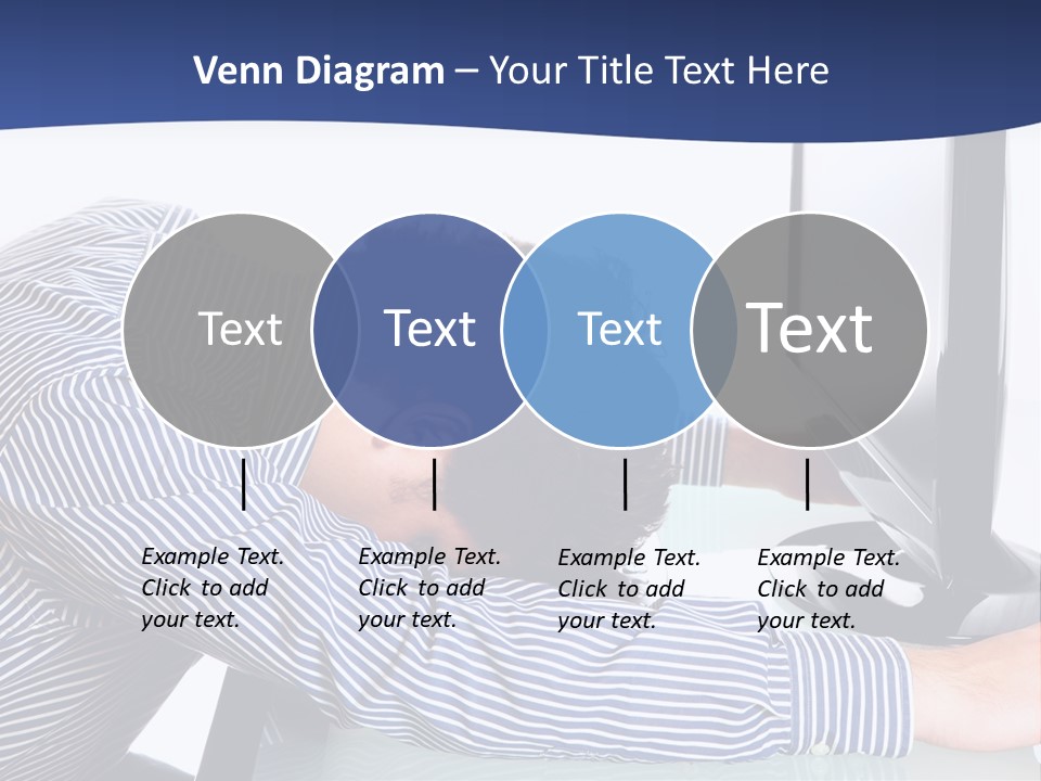 A Man Leaning Over A Computer Monitor With His Head On The Monitor PowerPoint Template