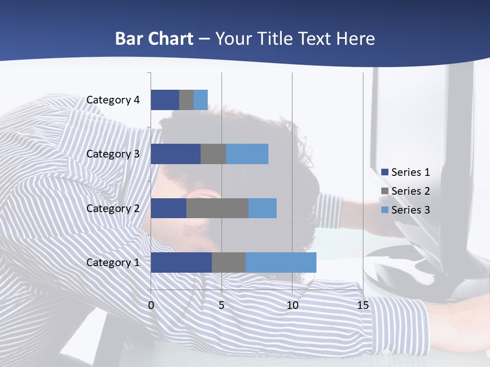 A Man Leaning Over A Computer Monitor With His Head On The Monitor PowerPoint Template