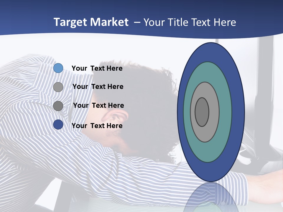 A Man Leaning Over A Computer Monitor With His Head On The Monitor PowerPoint Template