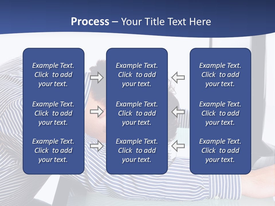A Man Leaning Over A Computer Monitor With His Head On The Monitor PowerPoint Template