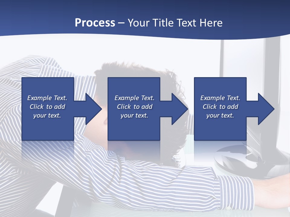 A Man Leaning Over A Computer Monitor With His Head On The Monitor PowerPoint Template