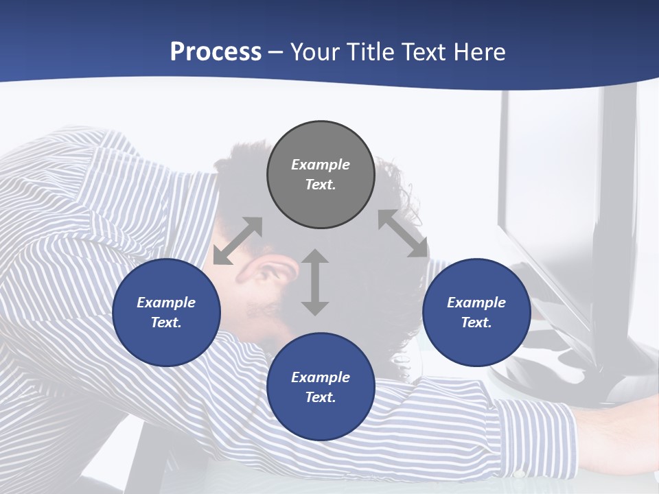 A Man Leaning Over A Computer Monitor With His Head On The Monitor PowerPoint Template