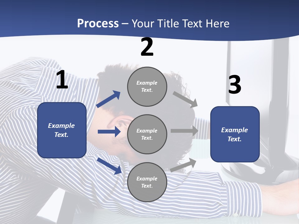 A Man Leaning Over A Computer Monitor With His Head On The Monitor PowerPoint Template