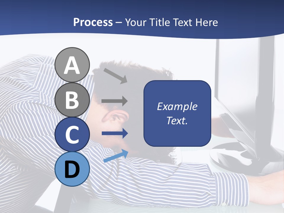 A Man Leaning Over A Computer Monitor With His Head On The Monitor PowerPoint Template