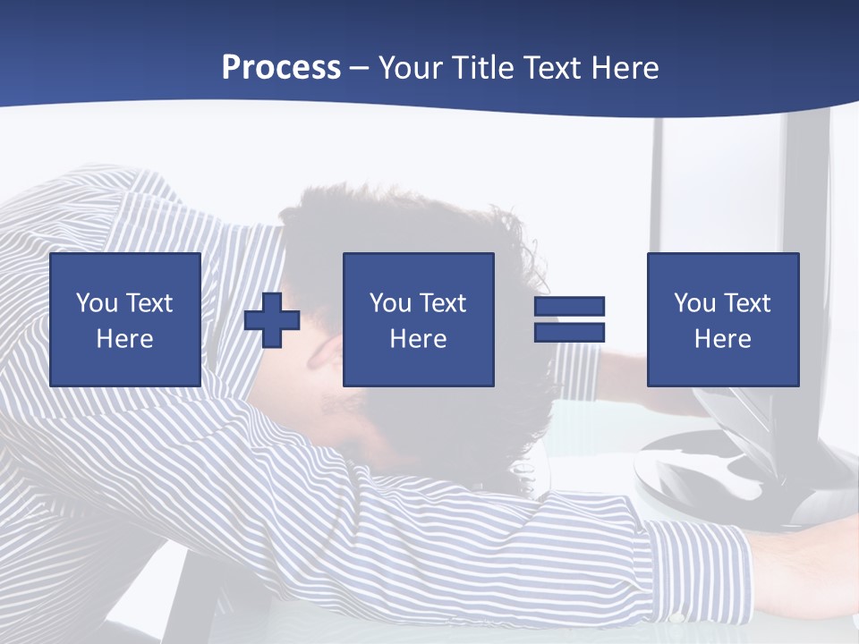 A Man Leaning Over A Computer Monitor With His Head On The Monitor PowerPoint Template