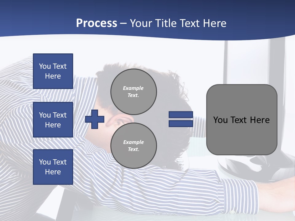 A Man Leaning Over A Computer Monitor With His Head On The Monitor PowerPoint Template