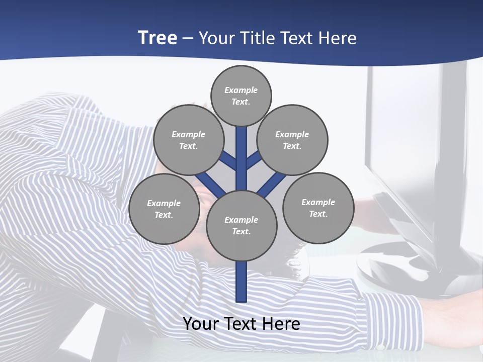 A Man Leaning Over A Computer Monitor With His Head On The Monitor PowerPoint Template
