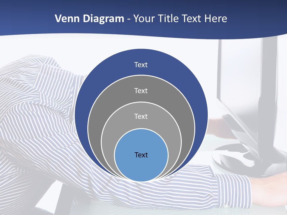 A Man Leaning Over A Computer Monitor With His Head On The Monitor PowerPoint Template