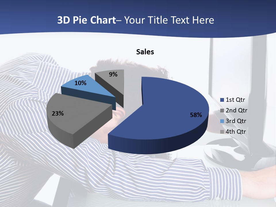 A Man Leaning Over A Computer Monitor With His Head On The Monitor PowerPoint Template