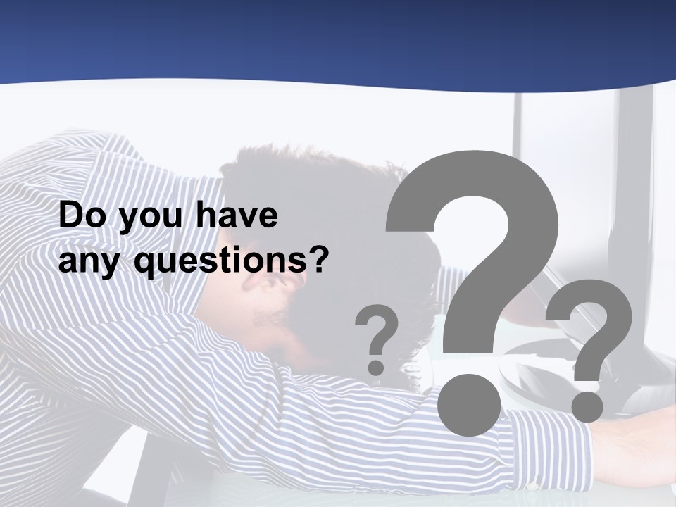 A Man Leaning Over A Computer Monitor With His Head On The Monitor PowerPoint Template