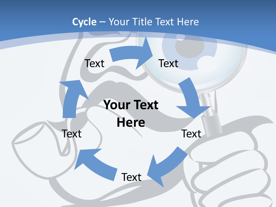 Hand Detective Glass PowerPoint Template