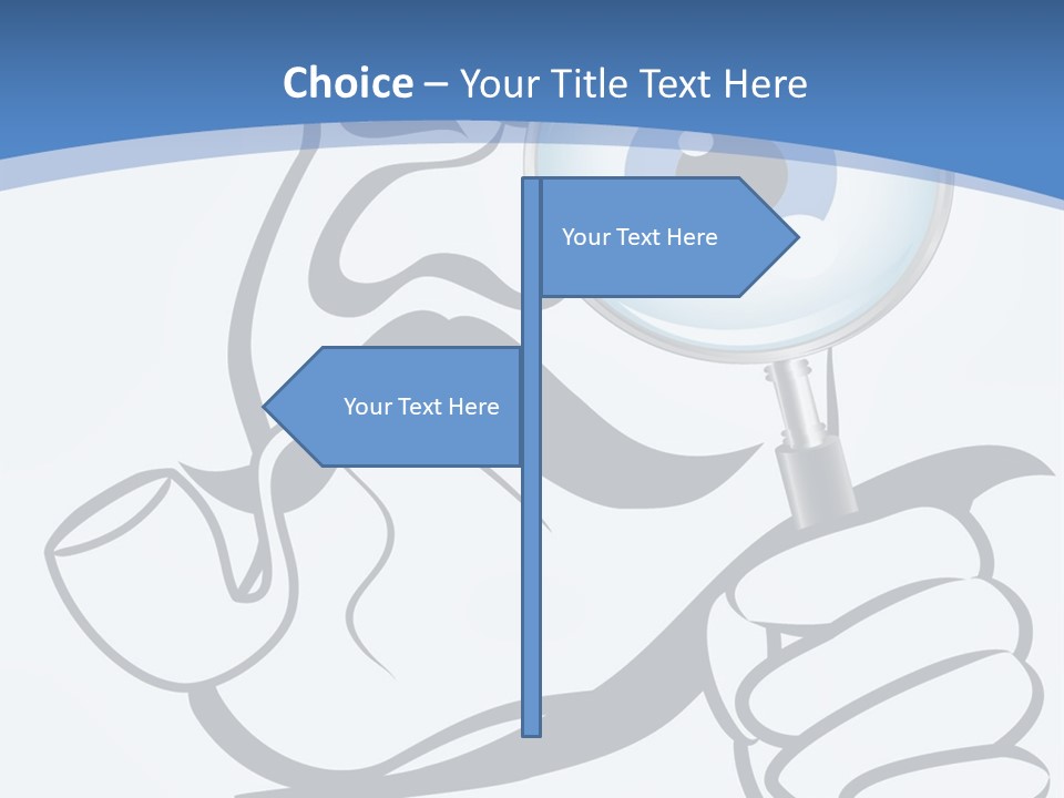 Hand Detective Glass PowerPoint Template