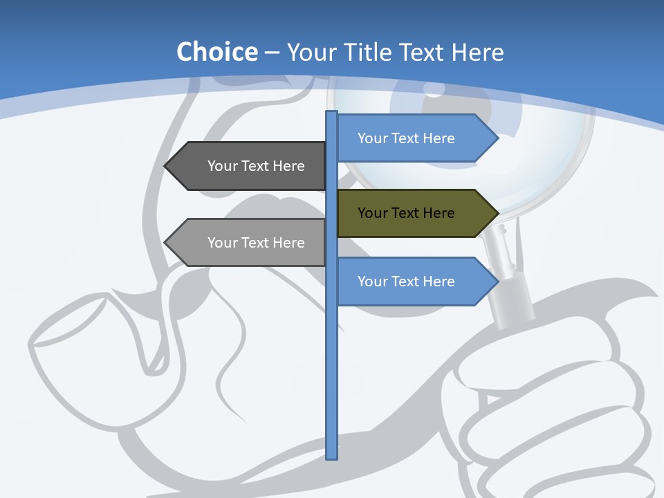 Hand Detective Glass PowerPoint Template
