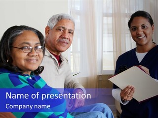 Female Home Nurse PowerPoint Template