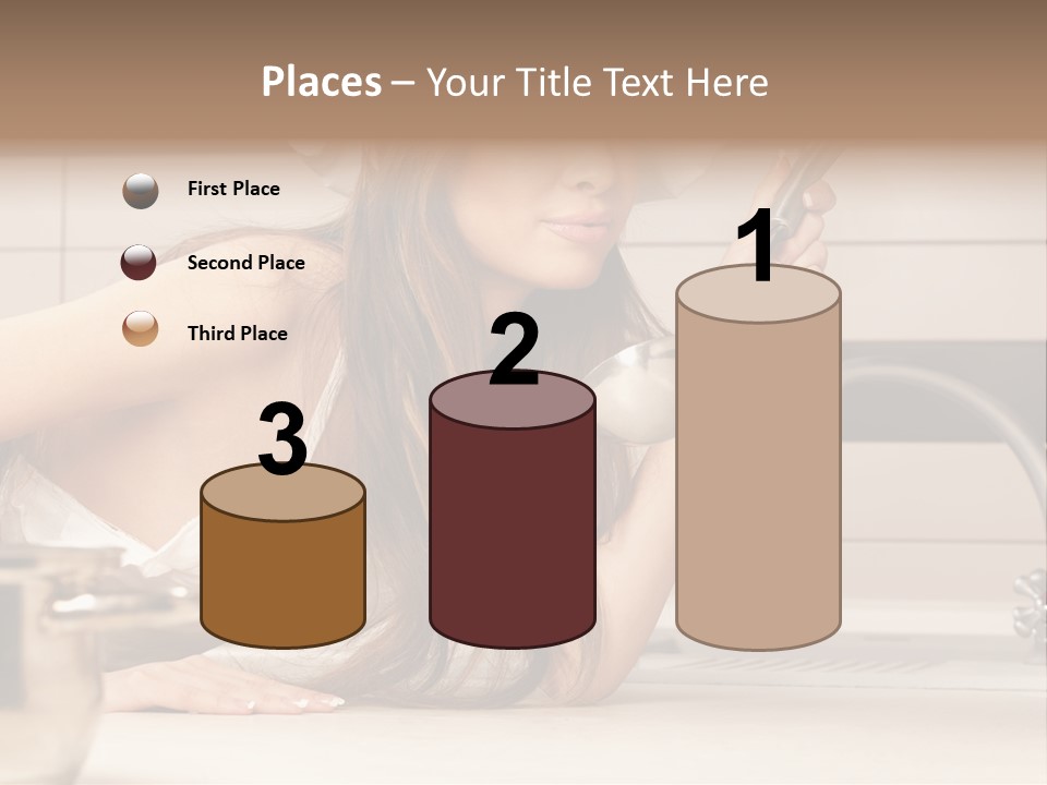 A Woman In A Chef's Hat Is Holding A Spoon PowerPoint Template