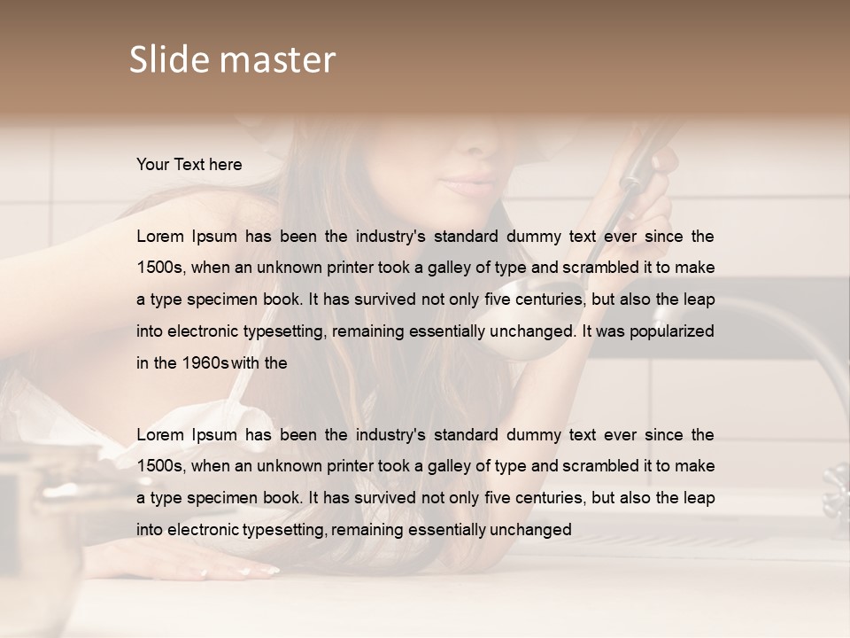 A Woman In A Chef's Hat Is Holding A Spoon PowerPoint Template