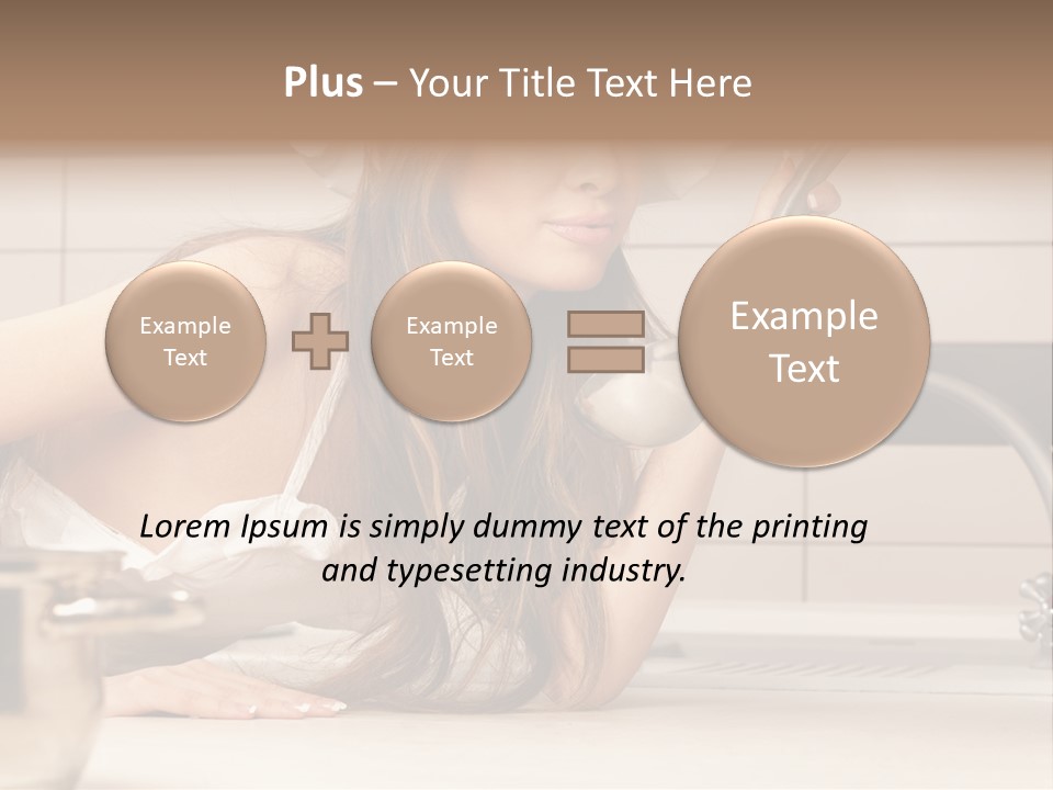 A Woman In A Chef's Hat Is Holding A Spoon PowerPoint Template