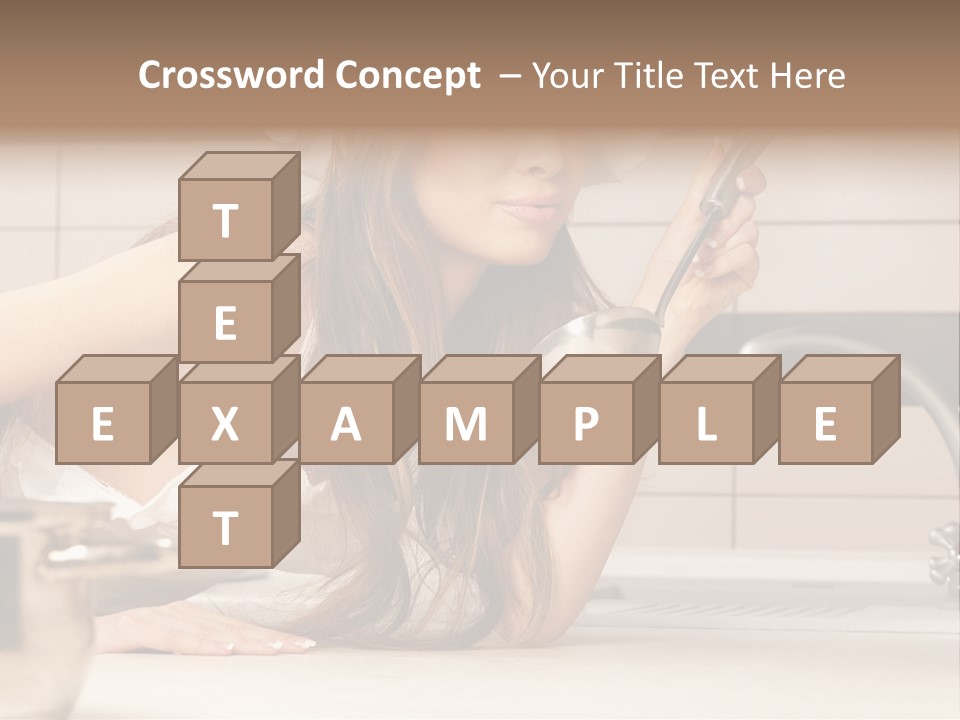 A Woman In A Chef's Hat Is Holding A Spoon PowerPoint Template