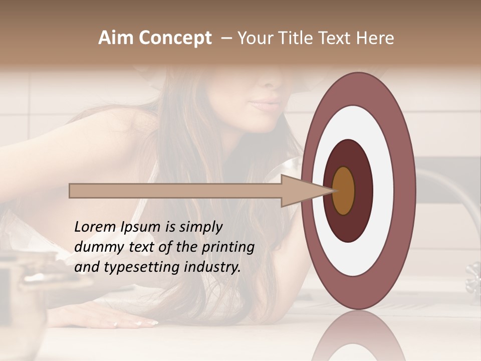 A Woman In A Chef's Hat Is Holding A Spoon PowerPoint Template