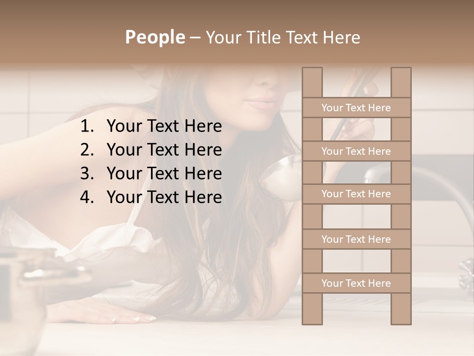 A Woman In A Chef's Hat Is Holding A Spoon PowerPoint Template