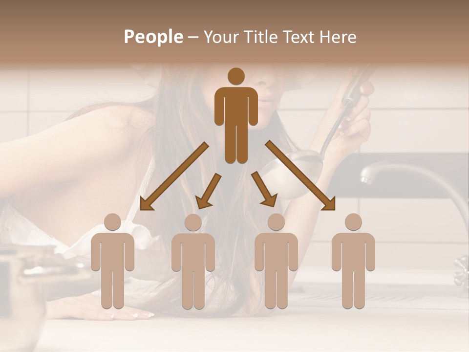A Woman In A Chef's Hat Is Holding A Spoon PowerPoint Template