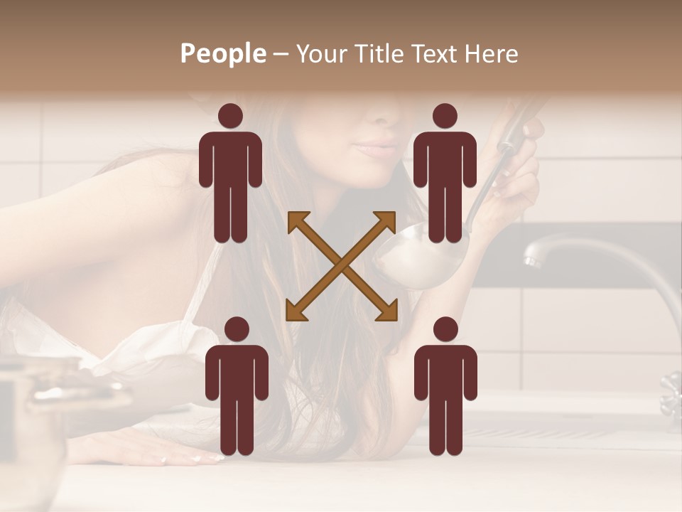 A Woman In A Chef's Hat Is Holding A Spoon PowerPoint Template