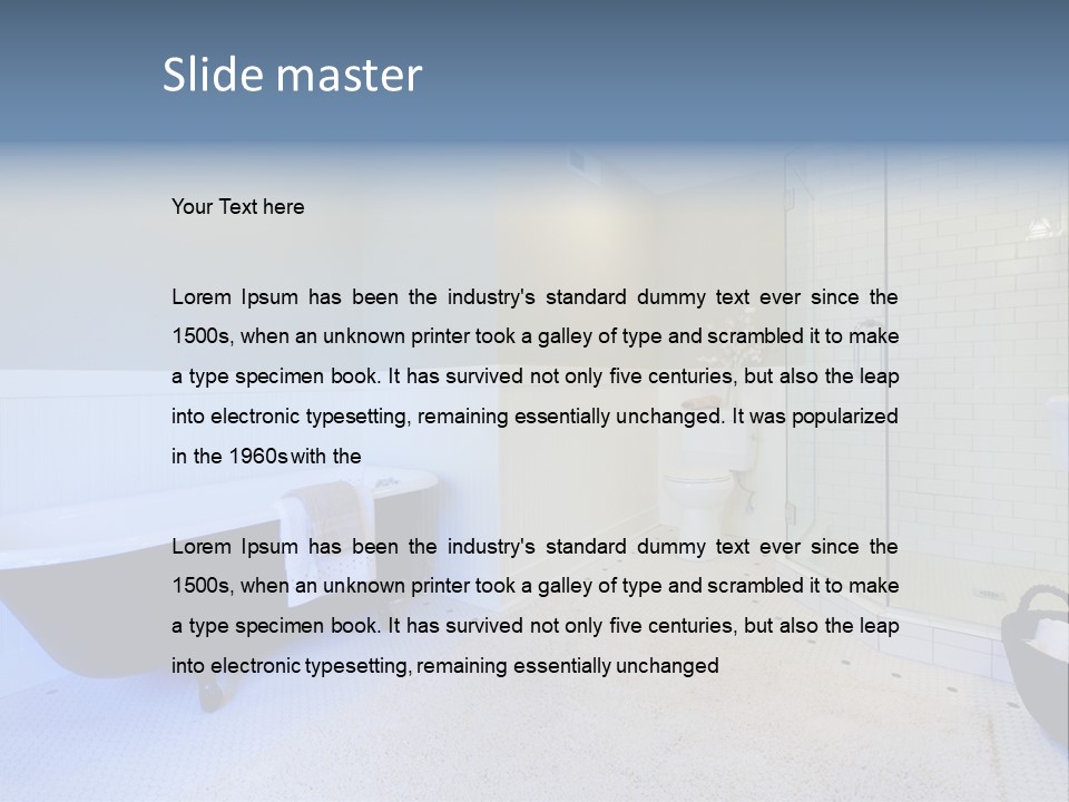 A Bath Room With A Toilet A Bath Tub And A Sink PowerPoint Template