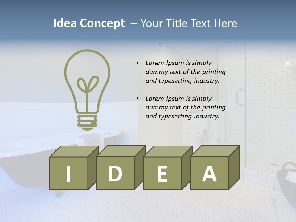 A Bath Room With A Toilet A Bath Tub And A Sink PowerPoint Template