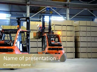 Orange Warehouse Horizontal PowerPoint Template