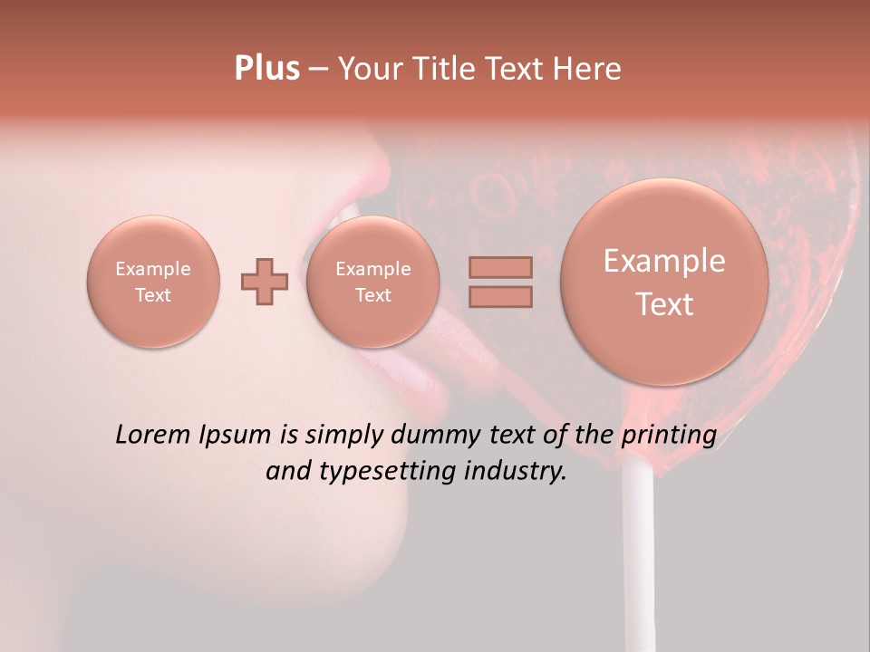 Red Holding Lips PowerPoint Template