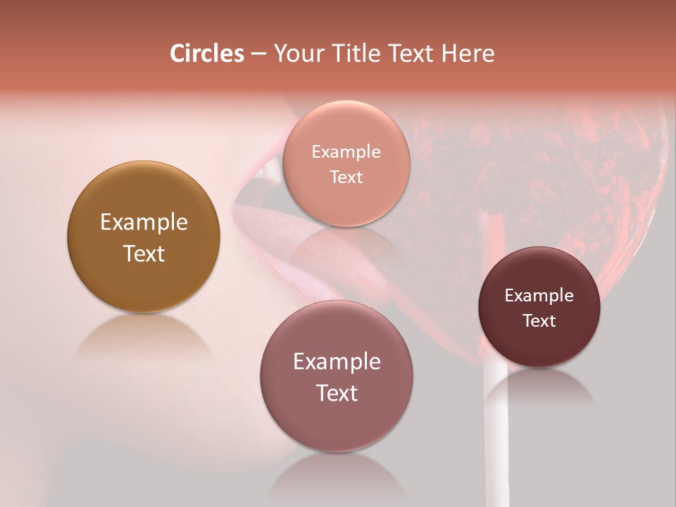 Red Holding Lips PowerPoint Template