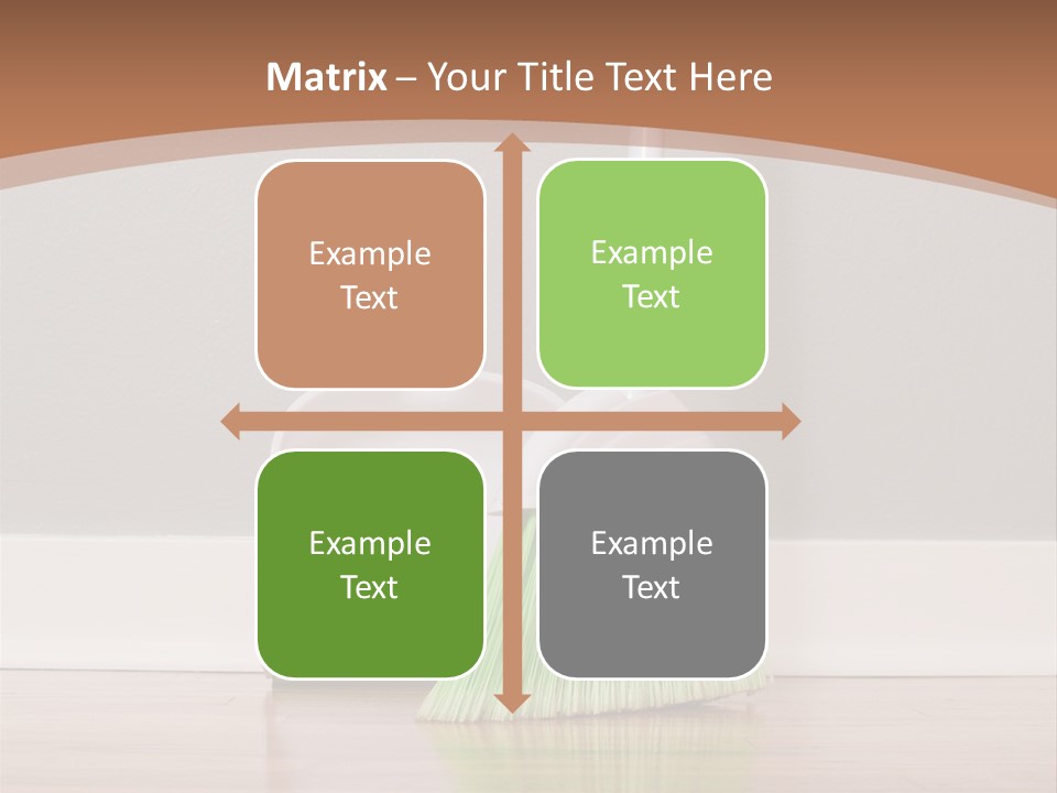 A Broom And A Dustpan On A Hard Wood Floor PowerPoint Template