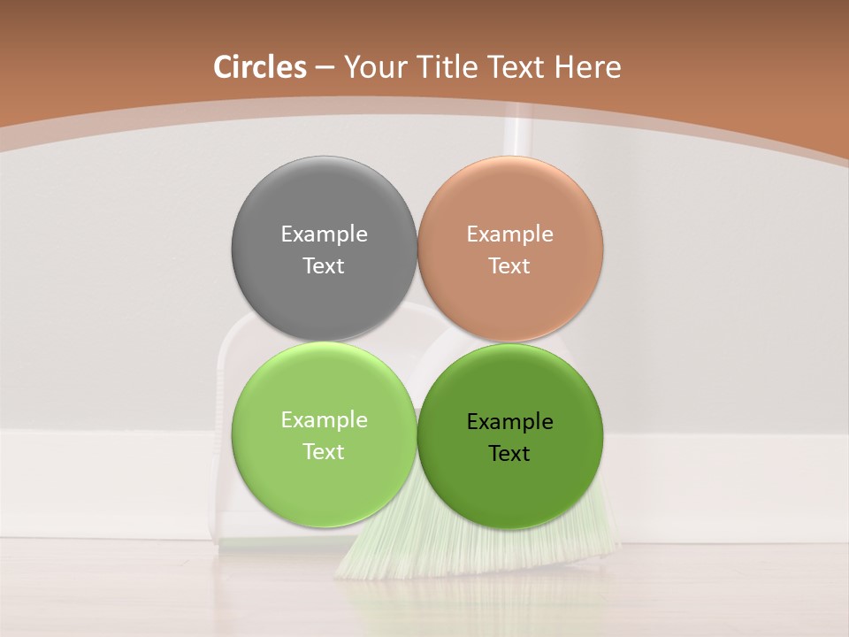 A Broom And A Dustpan On A Hard Wood Floor PowerPoint Template