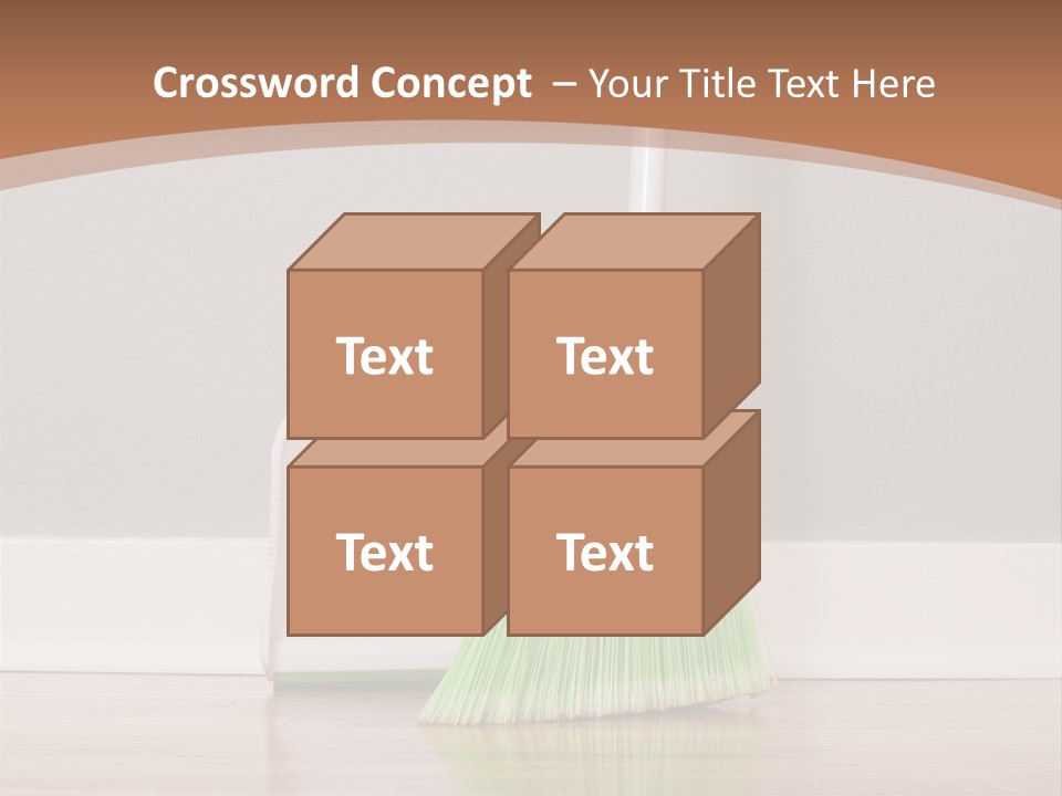 A Broom And A Dustpan On A Hard Wood Floor PowerPoint Template
