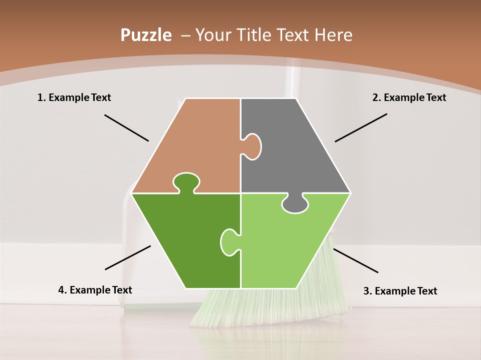 A Broom And A Dustpan On A Hard Wood Floor PowerPoint Template