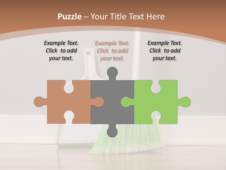 A Broom And A Dustpan On A Hard Wood Floor PowerPoint Template