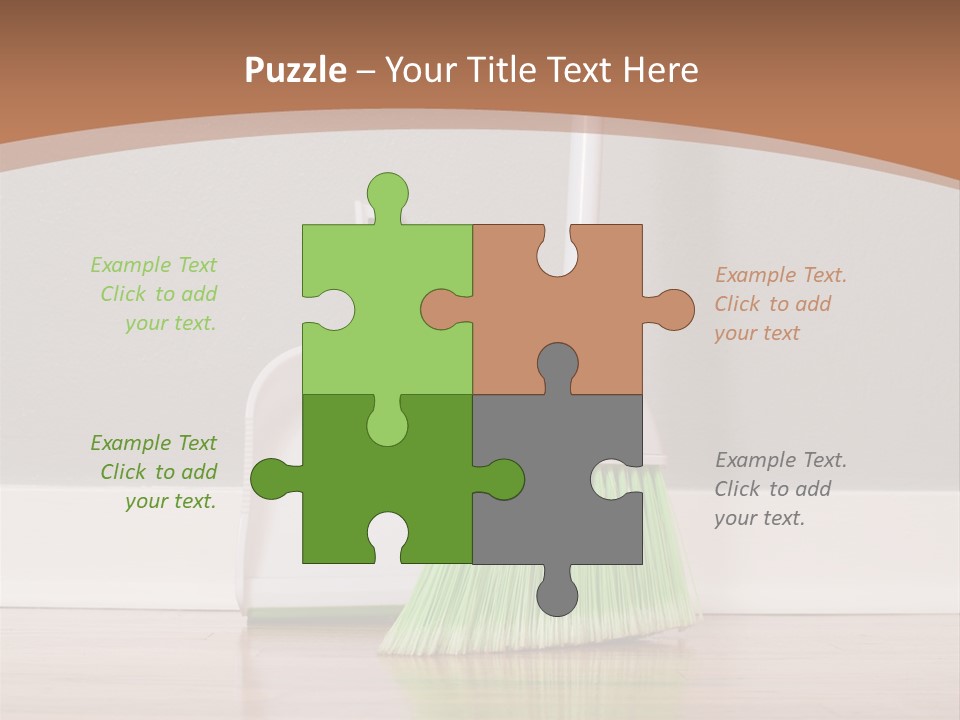 A Broom And A Dustpan On A Hard Wood Floor PowerPoint Template