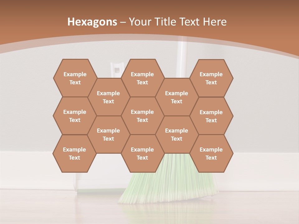 A Broom And A Dustpan On A Hard Wood Floor PowerPoint Template