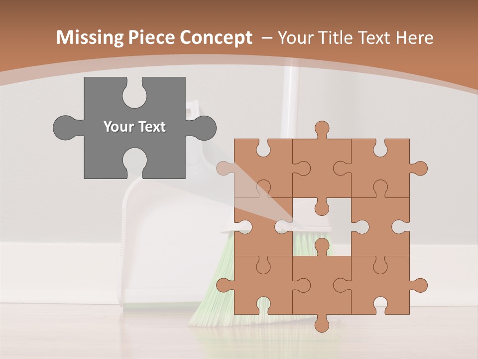 A Broom And A Dustpan On A Hard Wood Floor PowerPoint Template