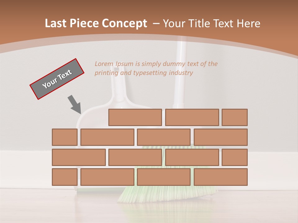 A Broom And A Dustpan On A Hard Wood Floor PowerPoint Template