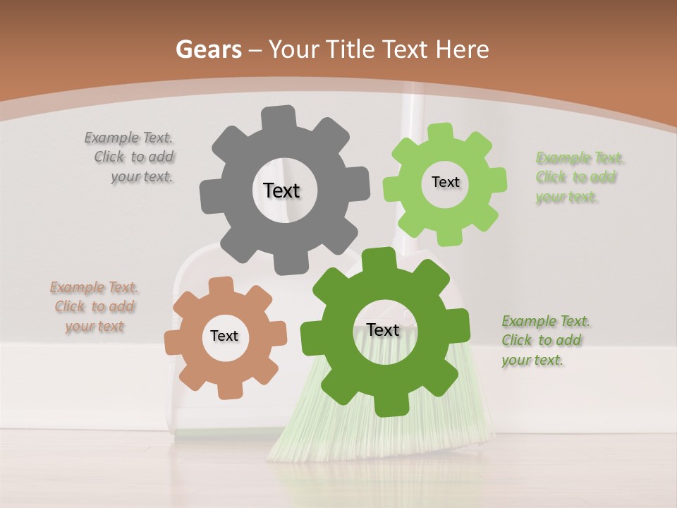 A Broom And A Dustpan On A Hard Wood Floor PowerPoint Template