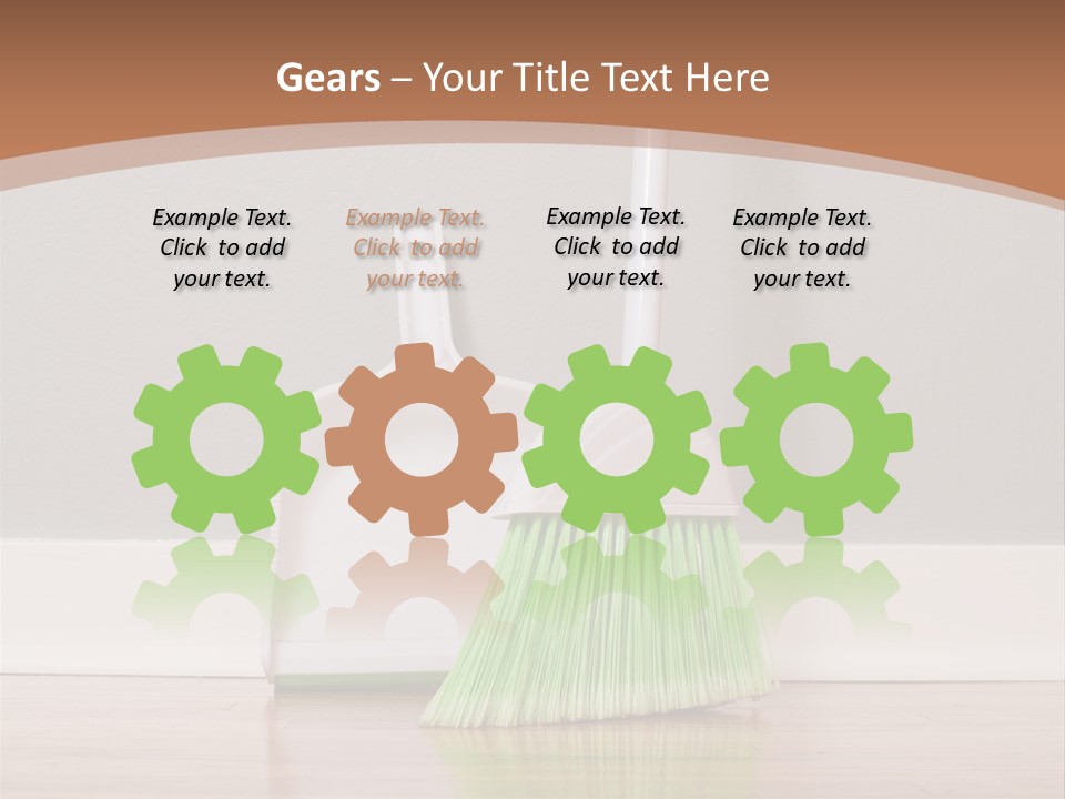 A Broom And A Dustpan On A Hard Wood Floor PowerPoint Template