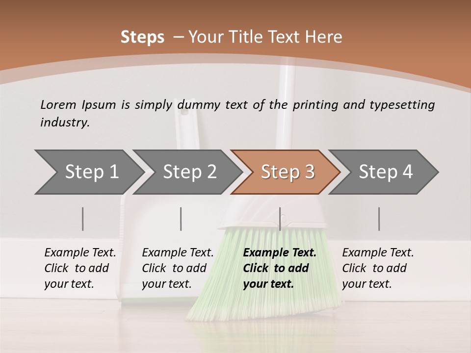 A Broom And A Dustpan On A Hard Wood Floor PowerPoint Template