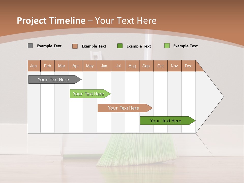 A Broom And A Dustpan On A Hard Wood Floor PowerPoint Template